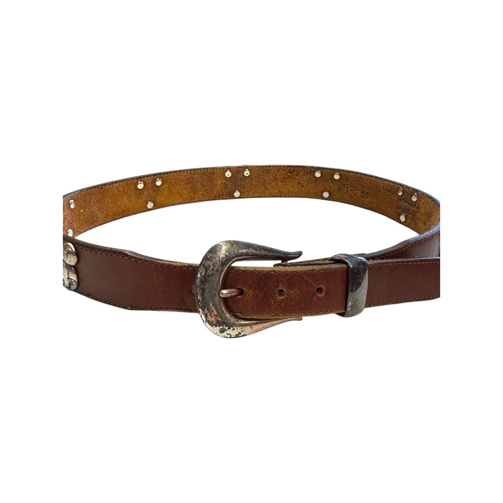 1992 Womens Brighton Disney Belt Mickey Mouse Brown Leather Medium 30 5017M - Picture 1 of 9